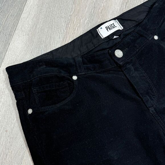 Paige Verdugo Ultra Skinny Velvet Micro Corduroy Jeans Overdye Black 30 - Picture 6 of 14